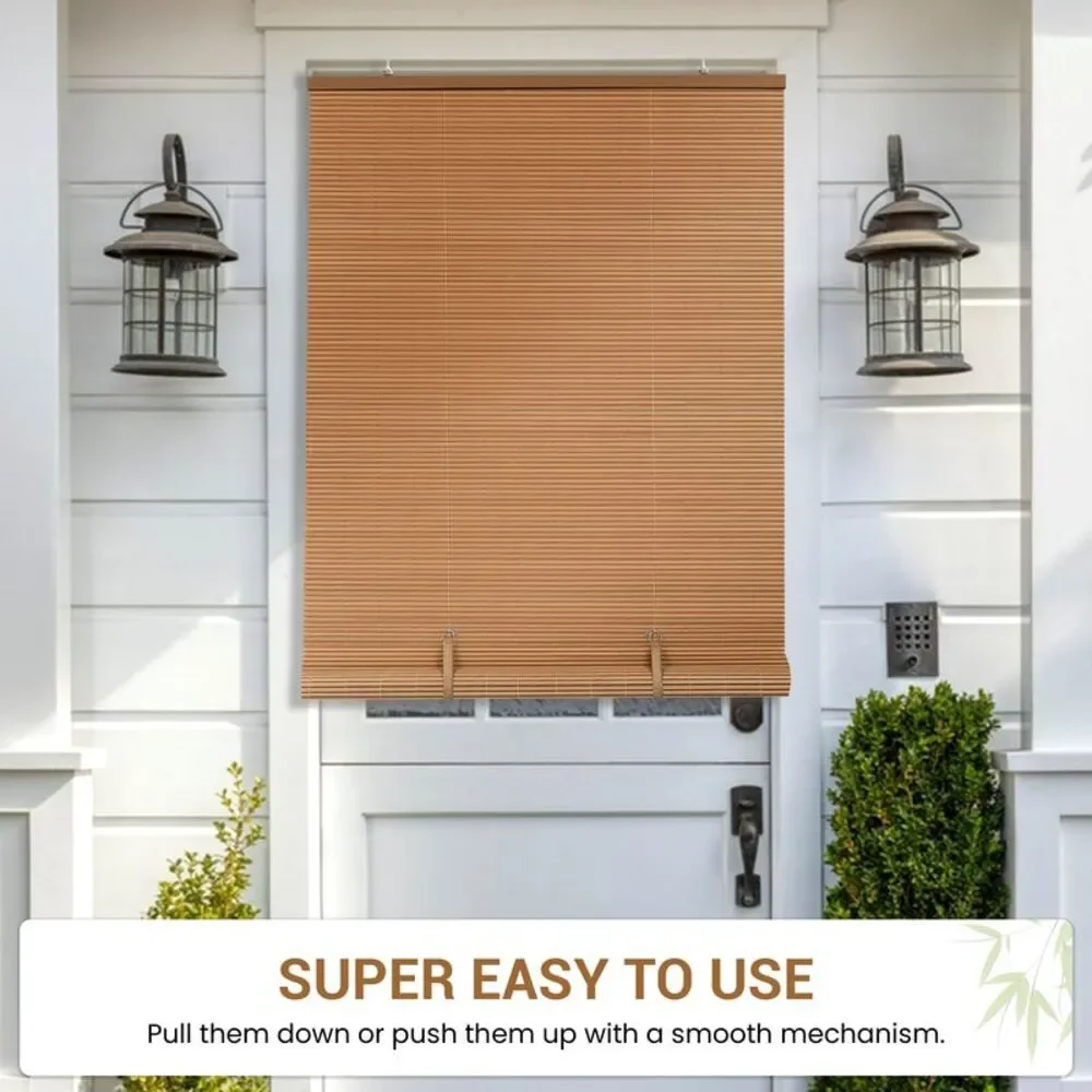 36 x 72 in. Cordless Solstice Vinyl Roll-Up Blind, Woodtone